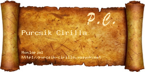 Purcsik Cirilla névjegykártya
